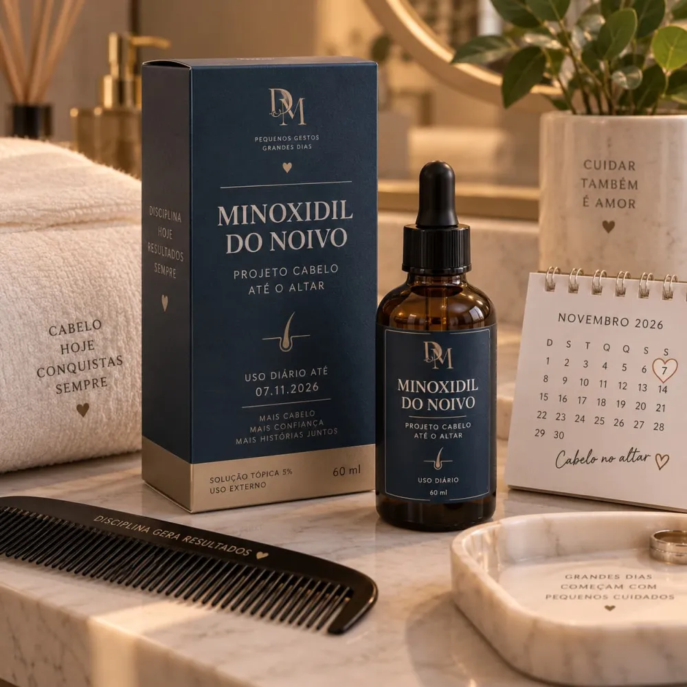 Minoxidil para o noivo ainda ter cabelo no casamento